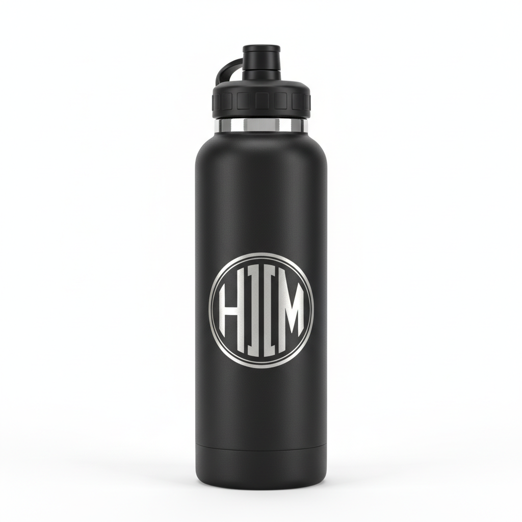 Custom engraved 32oz stainless steel hydro bottle with monogram